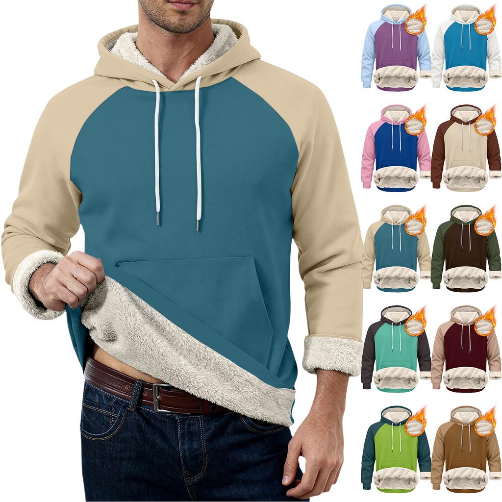 Men's Casual Long-Sleeve Fleece Hoodie With Pockets