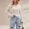 Autumn and winter new hot-selling round neck twisted rope twist loose solid color knitted sweater women