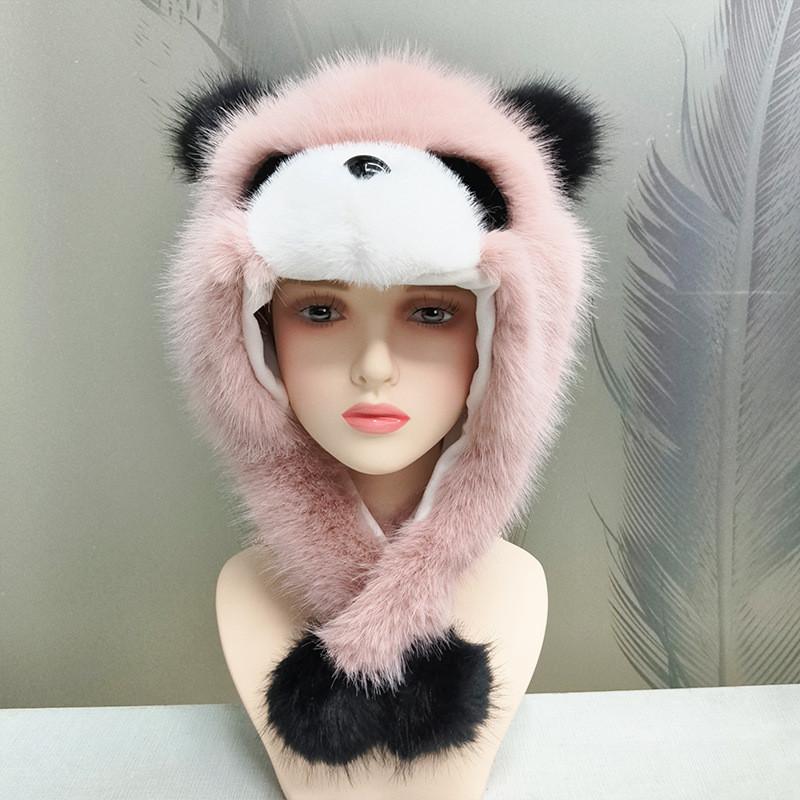 Panda Plush Hat For Women Kids Winter Warmth With Earmuff Protection