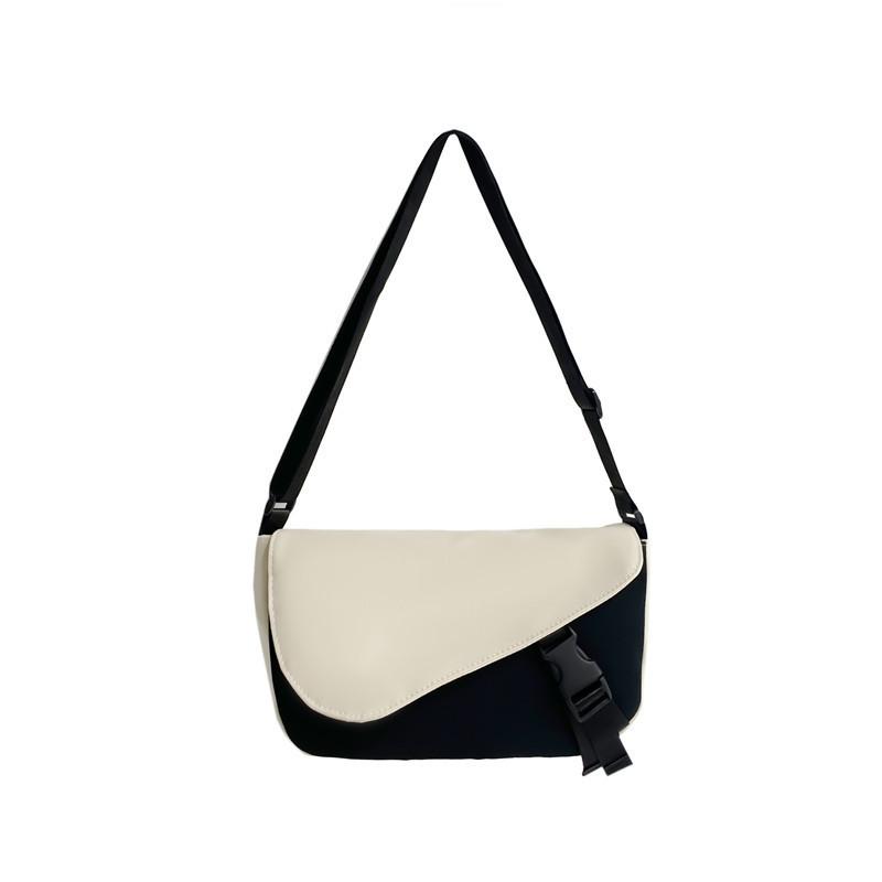 Street Style Nylon Crossbody Bag Men s Ins Large Capacity Casual Shoulder Bag белый