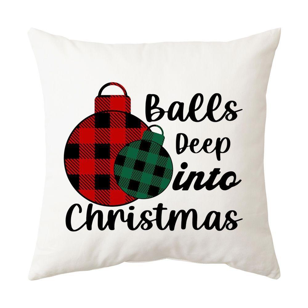 Christmas home decoration pillow cover Merry Christmas Snowman Christmas tree plaid printed cushion cover Sofa room decoration