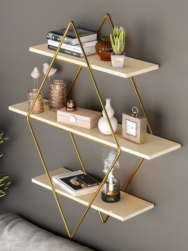 3 Tiers Decorative Prism Wall Shelf Large Size Modern Design Kitchen Bathroom Wall Shelf Organizer Bookshelf