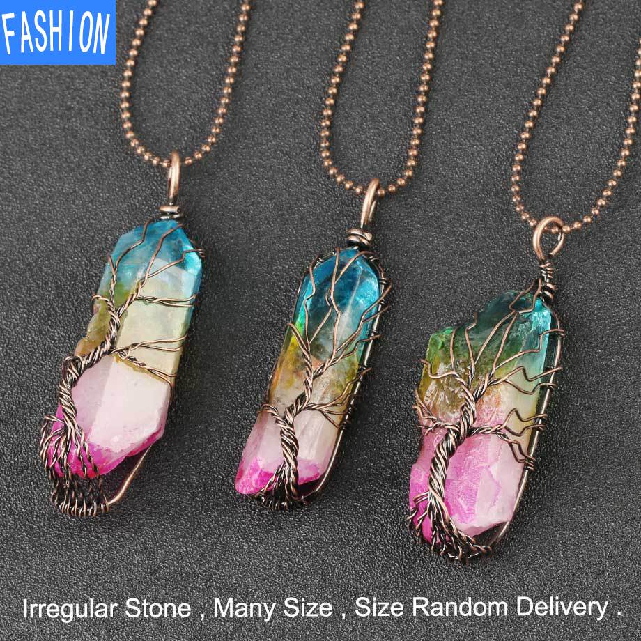 

Ожерелье Натуральный Цвет Кристалл Кулон Хрустальный Камень Нерегулярный Кулон Креативное Ожерелье necklace