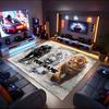 1PC Custom Name Panther, White Tiger, Orange Tiger Theme Floor Mat Ideal for Living Room, Game Rooms, Office, Bedroom,Floor Mat Playful Design