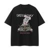2025 Green Day Band Retro American Street Punk Cute Cartoon Rabbit VTG Rock Short Sleeve Harajuku Women's Casual T-shirt