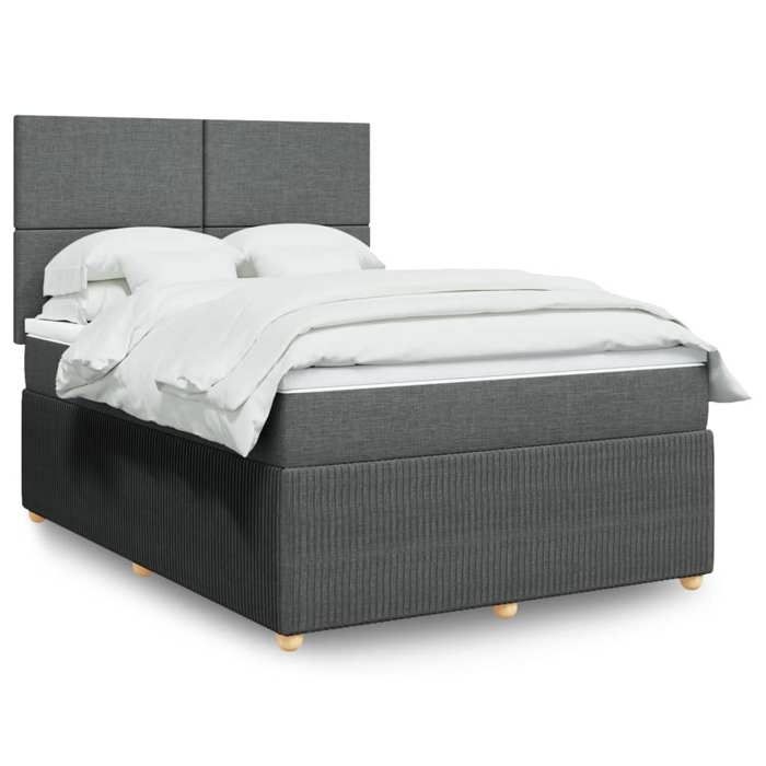 VidaXL Sommier à lattes de lit avec matelas Gris foncé 160x200cm Tissu 3294401