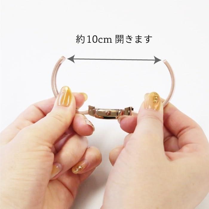 J-AXIS Watch Square Bangle Easy Fit Square Metallic Pearl Elegant Occasion BL1219 Women's Brown One Size