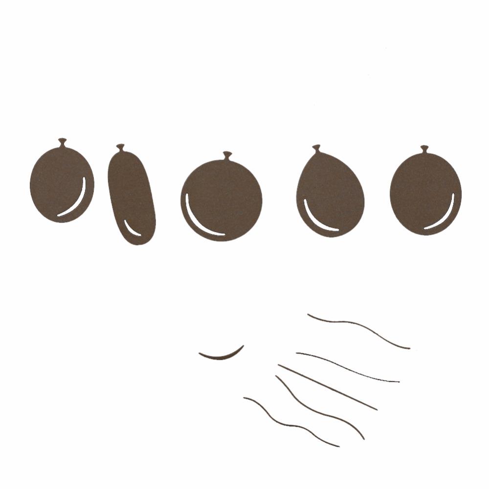 Ballon Set Rahmen Metall Silberfarben Schablone Präge Stanzformen Für DIY Scrapbooking Papier Album Kartenherstellung