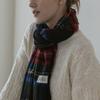 TATIANA Check Soft Lambskin 100% Wool Muffler MF8005 Red Green