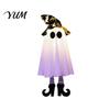 Mysterious Glow Yard Decor Halloween Hanging Ghost Decoration with Witch Hat And Leg, LED Lighted Spooky Indoor Party Ornaments Floating for