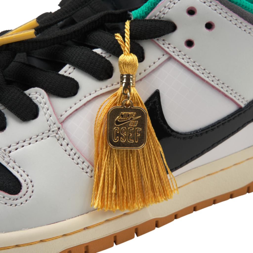 Mens CSEF X Nike Dunk Low SB White Clear Emerald Unisex Sneakers Summit-White Black Iron-Grey HJ4132-100