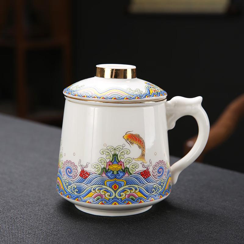 

Fish Leaping Dragon Gate Ceramic Office & Tea Mug