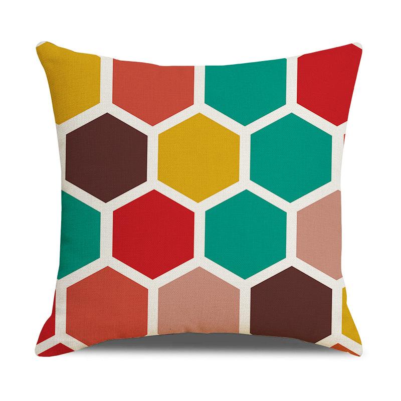 New Home Soft Decoration New Color Geometric Sofa Linen Pillow Cushion