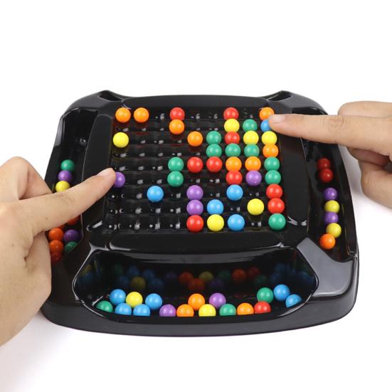 Ball Elimination Board Game with 80/120 Colorful Beads Color Recognition Focus Logic Training Multi-Player Strategy Game Educational Beads Toy