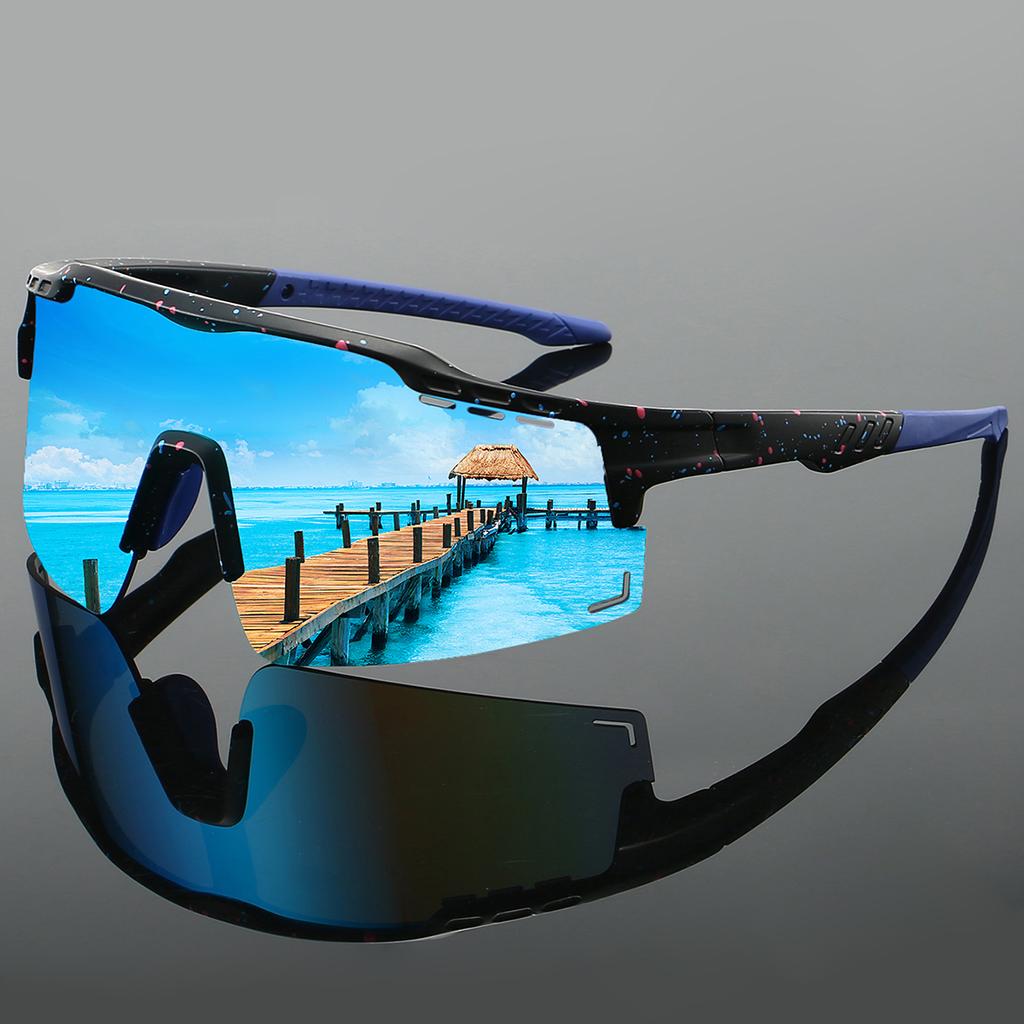 Semi Rimless Sports Goggle Men Y2K Mirror Outdoor Cycling Sunglasses Femal Futuristic Punk Decor Anti-UV Hiking Shades