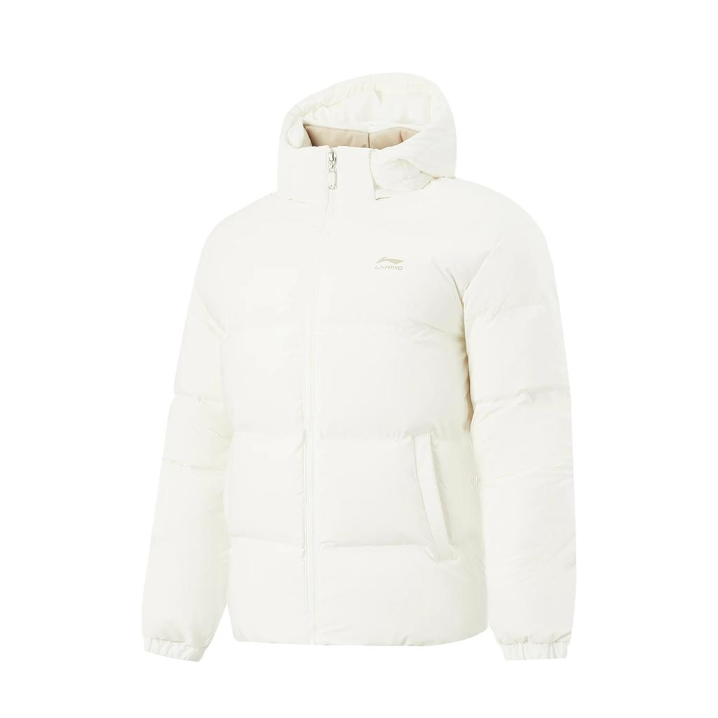 Li Ning Sports Lifestyle Series Hooded Zipper Letter Warm Down Jacket Men outerwear AYMV585-1