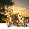1Pcs Gold Elephant Home Decoration Feng Shui Elephant Trunk Sculpture Lucky Wealth Sculpture Handicraft Sculpture Decoration