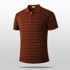 Knitted POLO Shirt Thin Half-zip Striped Polo Shirt Men's Short-sleeved Shirt Top Ice Silk T-shirt