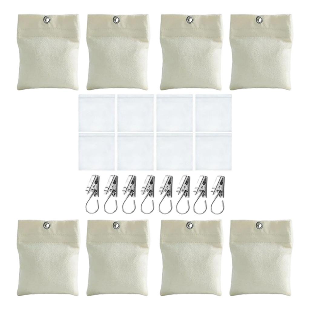 Pack of 8 Outdoor Curtain Weights Sturdy Canvas Wrap Waterproof Designs for Outside Shower Curtains and Tablecloths
