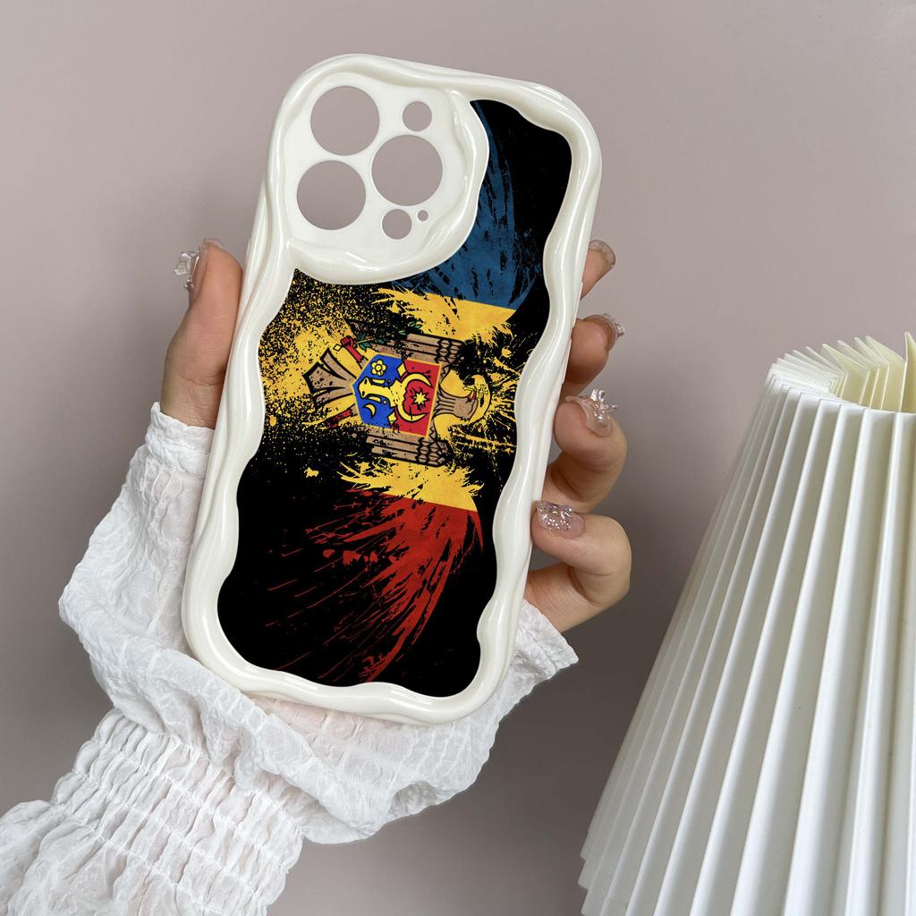 Ae94 Republic of Moldova Flag Protective Phone Cases for Apple iPhone 16 15 14 13 Pro Max 11 12 mini XR 7 8 6s Plus XS Max SE Wave TPU Back Cover
