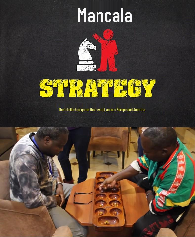 Kids' Gem African Chess Puzzle: Wooden Beads Sorting & Planting Checker Game