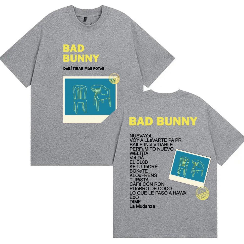 Rapper Bad Bunny Album Tour T-Shirt Herren Damen Hipster T-Shirts Gemütliche Baumwolle Locker Lässiges T-Shirt