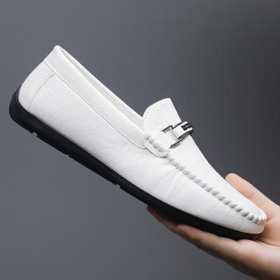 Men'S Shoes Summer 204 Breathable Men'S Casual Leather Shoes One Pedal Non-Slip British Style Beanie Shoes Loafers