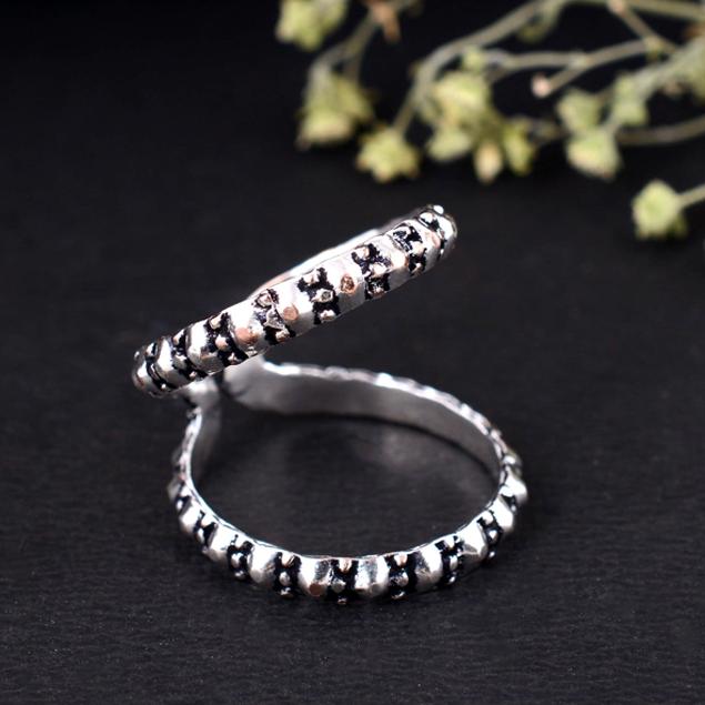 Handmade Silver Arthritis Splint Ring – Adjustable Thumb & Finger Support Jewelry for Pain Relief and Daily Comfort