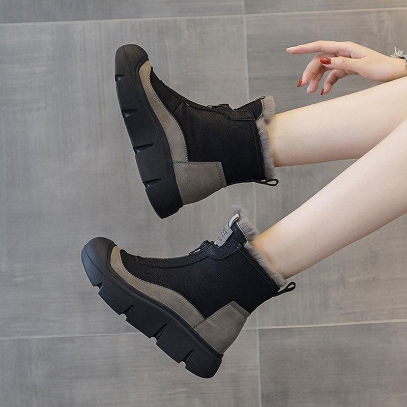 Martin Boots Cotton Shoes New Soft Platform Versatile Autumn and Winter New Mother High-top Snow Boots Short Boots Women