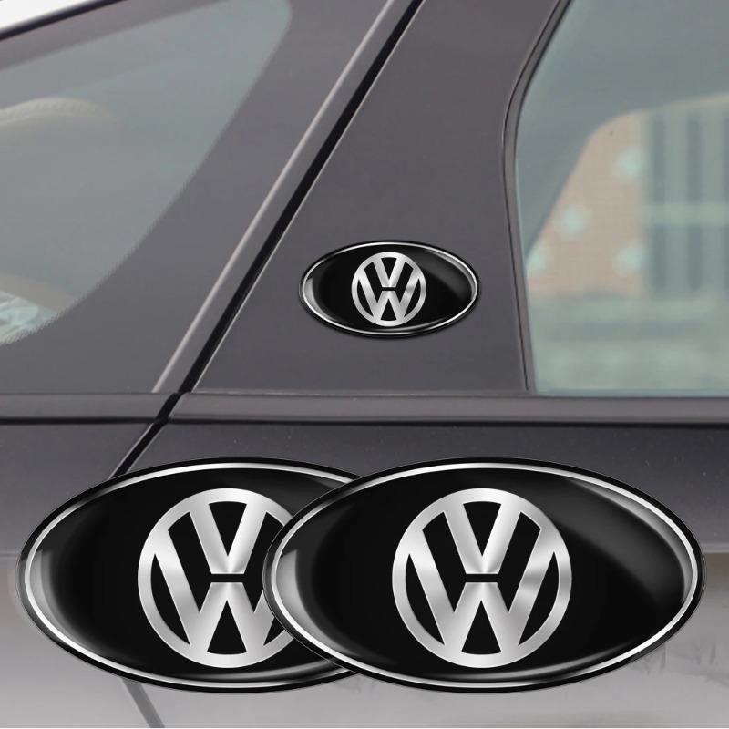 Hub Caps Car Oval Badge Body Door Trunk Sticker Decor Auto Accessories For Volkswagen VW Golf Polo Tiguan TSI TDI Touran Passat QK1