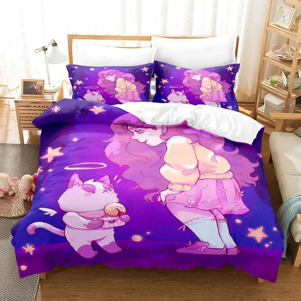 Cartoon Bee PuppyCat Bedding Set Duvet Cover Bed Set Quilt Cover Pillowcase Comforter king Queen Size Boys Adult Bedding Set