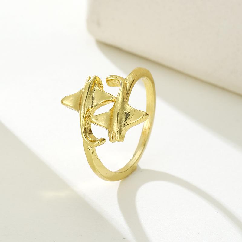 New Fashion Gold Color Heart Adjustable Ring Ladies Personalized Simple Design Holiday Party Jewelry Accessories