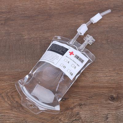 400ml Przezroczysty PVC Wielorazowy Worek na Napój Energetyczny Krwi Halloween Wampirza Saszetka