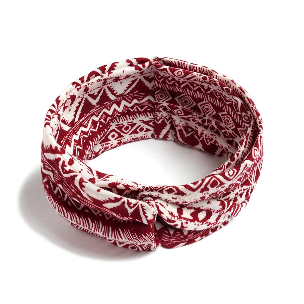 Bohemian Cross Knotted Headband Gypsy Yoga Sports Headband Wide Female Stretch Headband