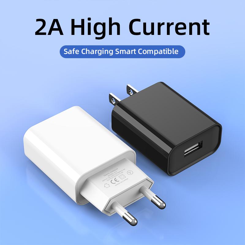 10W USB Charger 2A Fast Charging QC3.0 Wall Charging Adapter For Xiaomi14  OPPO Quick Charge 3.0 EU/US Plug Phone Charger