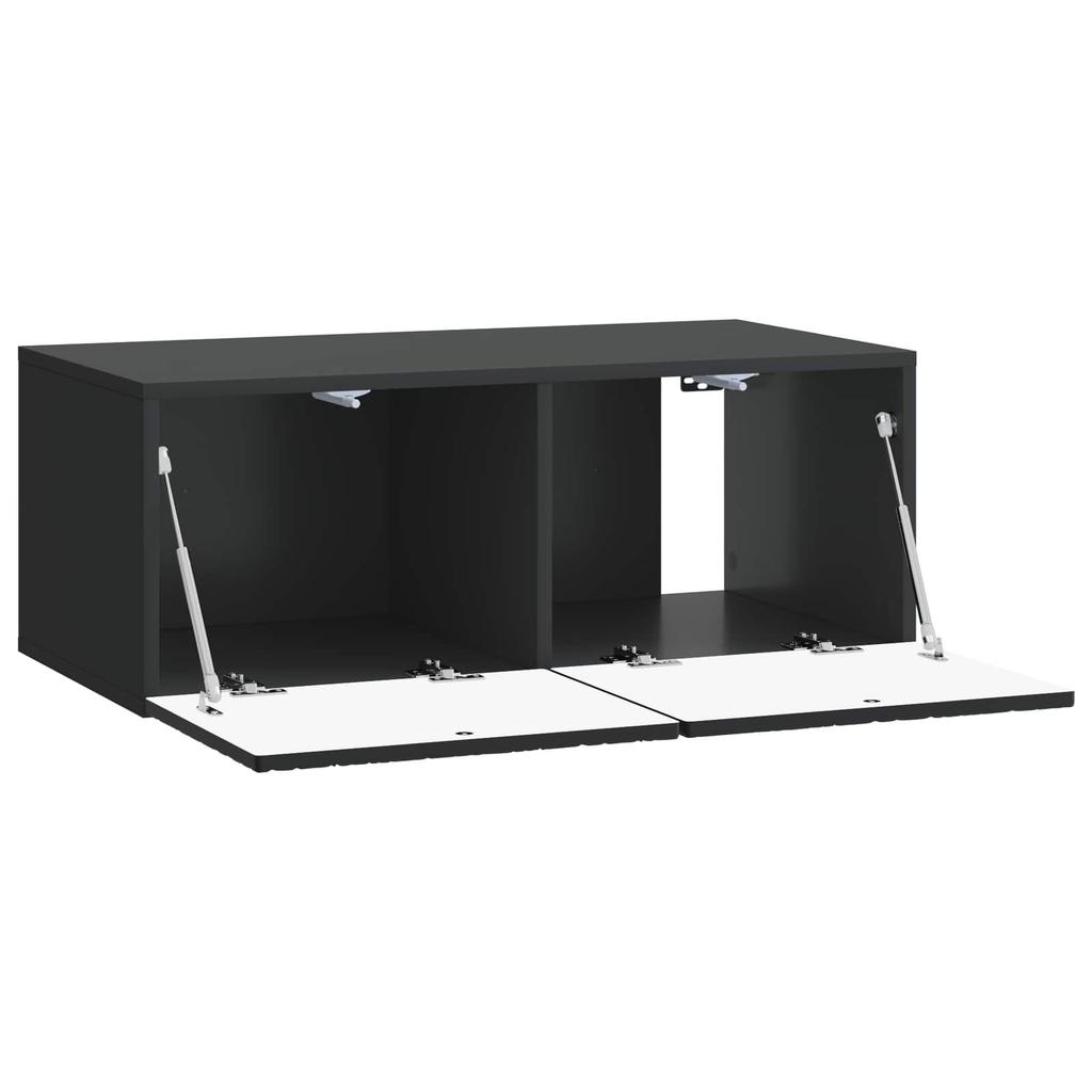 Wall Mounted TV Cabinet 59.5 X 31 Cm Black Particleboard