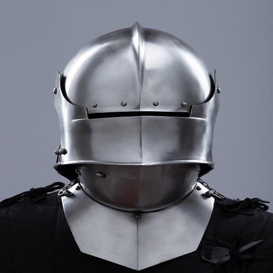 Medieval Gothic Knight Close Handmade Polished Steel Visored Armor Helmet