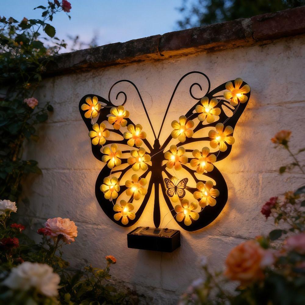 Landscape Atmosphere Light Solar Butterfly Wall Sconce for 1.2V/0.5W Wall Mounted