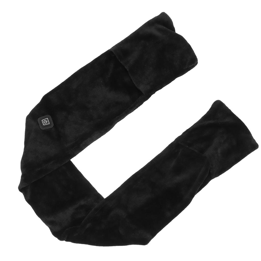 Heated Scarf Adjustable Temperature Long Heating Neck Scarf Neckwear with Pockets Black