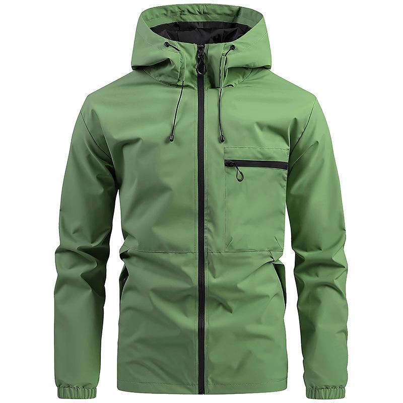 Chaqueta de trabajo con capucha y cortavientos para hombre - Tendencia informal para exteriores primavera/otoño