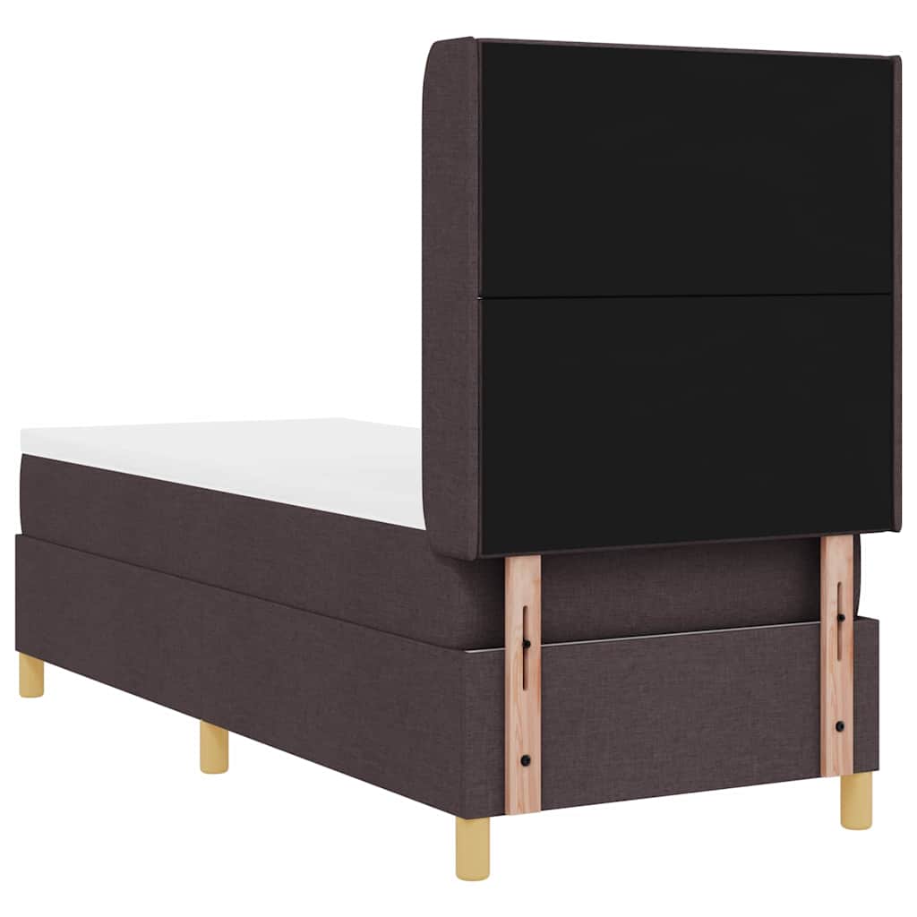 Boxspring bed with headboard Dark Brown 80 x 200 cm Fabric
