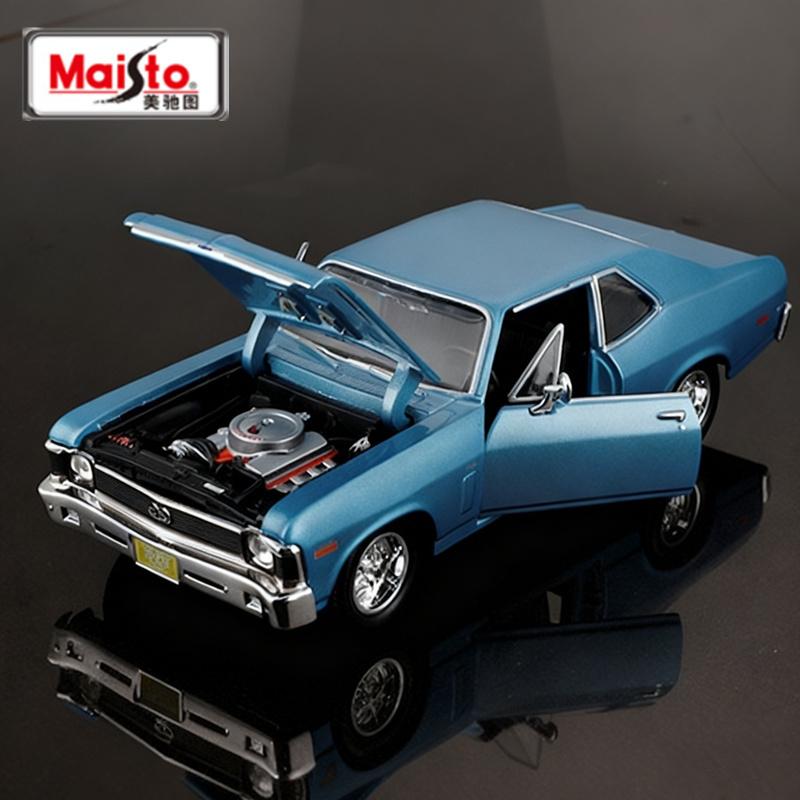 Maisto 1:24 1970 Chevrolet Nova SS Alloy Classic Sports Car Model Diecast Metal Retro Track Racing Vehicles Car Model Kids Gifts