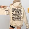 Womens Hooded Long Sleeve Sweatshirt With Retro Mushroom Print Casual Streetwear Top