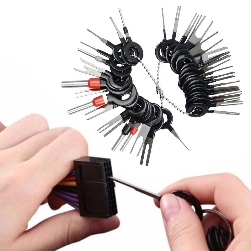 100Pcs Car Terminal Removal Repair Tools Electrical Wiring Crimp Connector Pin Extractor Kit Keys Automotive Plug Pullers