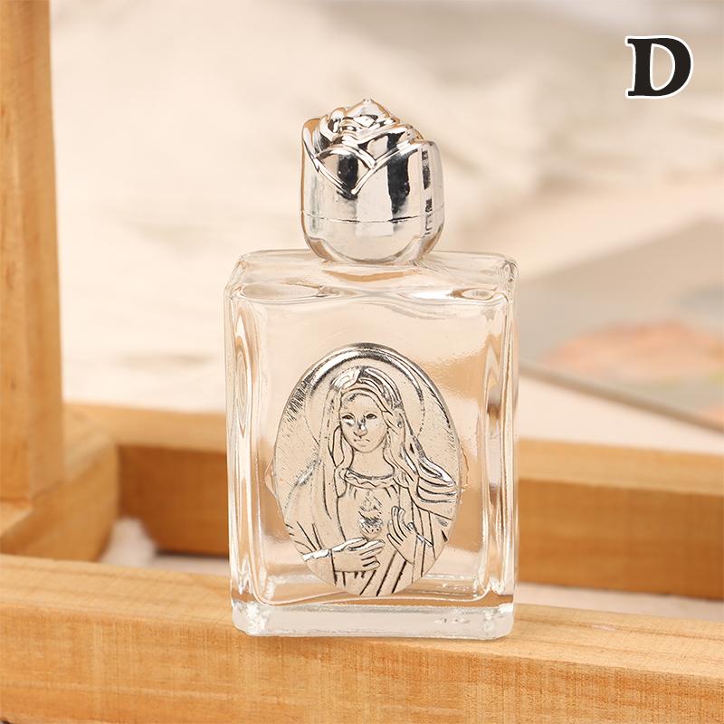 

12 видов стеклянных бутылок для святой воды с изображением Иисуса, религиозная бутылка с изображением креста, бутылка со скульптурой христианской Девы Марии, многоразовая бутылка для святой воды D