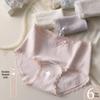 Girls' Seamless French Jacquard Lace Panties, Antibacterial Soft Triangle Briefs