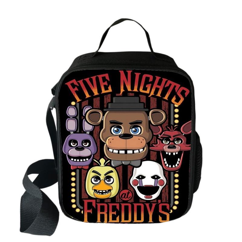 Large Capacity Five Nights At Freddy's 3d Printed Insulated Lunch Bag For Versatile Use