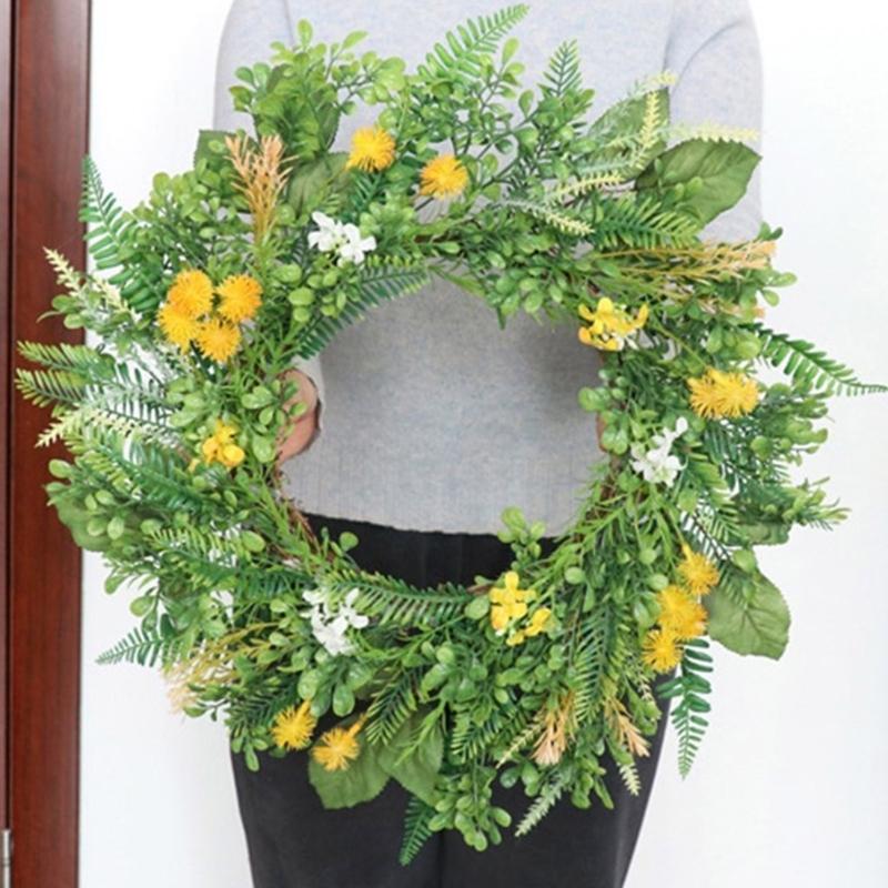 Artificial Flower Wreath Spring Wreath Decoration for Front Door Farmhouses Garden for Wedding Party Home Decoration