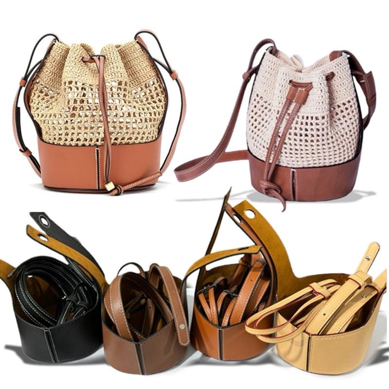 Kit para Hacer Bolsos de Cuero DIY Set de Tejer Bolsos de Cuero PU Correa de Hombro, Almohadilla Moldeadora para la Base del Bolso