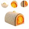 Indoor Pet House Dog Portable Handle Snooze Soft Enclosed Warm Bed with Door Curtain for